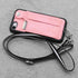 TOOVREN iPhone SE/7/8 Case, Pink Leather Wallet with Card Holder, Kickstand, Neck Strap, Adjustable Hand Strap, Wireless Charging Compatible...